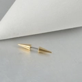 Minimalist stainless steel piercing jewelry with golden cone ends and silver curved bar - Double Cone Straight Barbell-6mm / Gold
