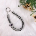 Luxe phone charm with black and silver beaded rings and sparkling rhinestone ball - Black Silver Pink Rhinestone Ball