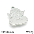 Ciondolo angelo in acciaio al titanio color argento per creazione di gioielli fai da te - Stile Angelo delle Nuvole Colore Acciaio(KLJ4885-Z) / 19*14mm