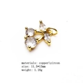 Detailed view of 11.5x13mm gold bee charm accessory with zircon inlay for jewelry - Size 11