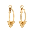 Minimalistische goldene geometrische Creolen mit hohlem Dreiecksanhänger für Damen - Dreieck