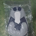 Cuscino per allattamento neonato grigio e blu scuro in confezione protettiva trasparente - Cuscino Modal Potenziato Grande con Orecchie da Panda (Sottovuoto)