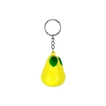 Cute yellow pear shaped squishy stress relief toy keychain with metal chain - Pear