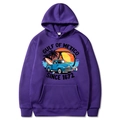 Dark purple Gulf of Mexico 1672 beach print hoodie in size M with retro truck graphic - Purple
