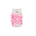 Set of 2 pink 3-inch grosgrain ribbon bow hair clips for girls on display card - 2 Pcs/Set / Pink