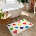 Valentine's day plush bath mat colorful heart non slip carpet for home bathroom decor - Heart Series 11