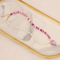 Bohemian pearl and colorful clay bead necklace with pink crystal heart pendant on marble tray - 5# Mixed Pink - Pink Purple White Mix With Pink Heart