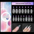 Size chart for 15 sizes of ultra-thin matte soft gel nail tips for extension - Style 01(01) / 300 Pcs