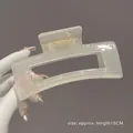 Matte cream resin hair claw clip 10cm square shark clip with golden metal spring - Square Jelly Mermaid