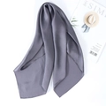 Solid dark grey satin square scarf with a smooth silk-like finish and elegant shine - 70cm x 70cm / Dark Gray