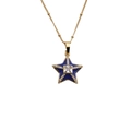 Goldene Stern-Halskette mit blauem Emaille und funkelnden Zirkonia-Kristallen - Blau