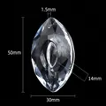 Large 50mm horse-eye cut clear crystal pendant for suncatchers and DIY lighting décor - 50MM Marquis Shape