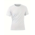 Men's breathable quick-dry sports t-shirt in white with athletic mesh fabric - S / White