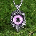 Collier gothique en acier inoxydable avec pendentif œil de démon violet pour hommes - Pendentif Oeil du Diable Violet (Sans Chaîne) (D0106)