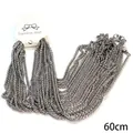 Silver stainless steel 60cm franco chain necklace with elegant classic keel links - 3.0 Keel Chain