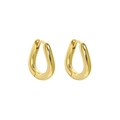 Minimalist S925 sterling silver hoop earrings with a gold-plated irregular teardrop design - 10mm / 18K Gold