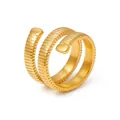 Three-layer spiral thread ring in 18k gold plated titanium steel, size 6/7/8 - US 6 / Gold