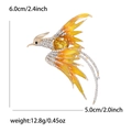 Golden phoenix brooch with yellow rhinestones and enamel finish, sized 6.0cm by 5.0cm - Yellow