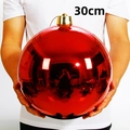 Große 30cm rote Weihnachtskugel mit Spiegelglanz als Dekoration für den Weihnachtsbaum - 1 Stück (30cm) / Glänzendes Rot