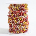 Multicolor faceted crystal beads on 18k gold plated stainless steel DIY chain spool - 3.6mm (1m/Pack) / Steel Chain - Red Yellow
