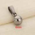 Minimalist 6mm stainless steel ball pendant with polished metallic finish and ring loop - Silver 6mm Round Ball Pendant (KP120433-Z)