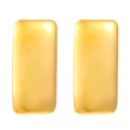 Minimalist geometric earrings in rectangular gold finish with mirror polish - Mirror Rectangle Style (1904)
