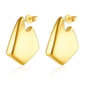 Paar minimalistische, 18K vergoldete Edelstahl-Ohrstecker in geometrischem Design - Groß / Gold