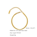 Golden 316 stainless steel chain bracelet with 18k plating and 3mm width specification - Dense Curb Chain (ZHSLG13)