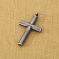 Colgante de cruz en acero inoxidable plata envejecida de estilo retro minimalista hombre - Negro Cocido (KP97164-KFC) / Solo Colgante