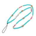 Bohemian turquoise clay bead phone strap with LOVE letter charms and golden star detail - Turquoise Color LOVE Style (ZC920)