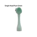Dual-sided silicone facial cleansing brush in mint green with ergonomic standing handle - Single-headed / Green