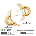 Orecchini minimalisti in acciaio inox dorato 18K, impermeabili e anallergici di lusso - Stile Minimalista Dorato (JDE0112057)