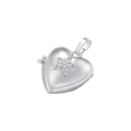 Dettaglio medaglione a cuore d'argento con stella di cristalli su sfondo bianco puro - VD1521 Platino (Design Medaglione Stella)