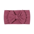 Soft nylon baby headband with a large dark pink bow accent for infant hair styling - Rose Red