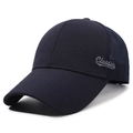 Marineblaue atmungsaktive Mesh-Baseballkappe mit seitlicher Classic-Stickerei und Schirm - Verstellbar / Marineblau