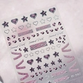 Pegatinas 3D con relieve de leopardo rosa y plateado con corazones y estrellas M-992 - Estilo Leopardo Rosa Estampado Plateado (M-992)