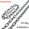 Men's 9mm twisted cable chain necklace and bracelet set in black stainless steel - Black (800x9mm)