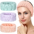 3-piece flannel headband set in mint green, lavender and peach pink for washing face - Mint Green/Light Purple/Peach Pink Headband Set / 【product Parameters】material: Plush/coral Fleece; Quantity: 3; Colors: Mint Green Light Purple Peach Pink.