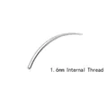Curved stainless steel piercing guide rod with 1.6mm internal thread in polished silver - 1.6mm Internal Thread Curved Bar