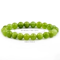 Detailed view of turquoise stone beads with measurements of 0.8cm diameter and 18cm length - Light Green Jade