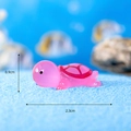 Miniatur-Schildkröte in Rosa aus Kunstharz für Mikrolandschaften, Maße 2,3cm mal 0,9cm - Klein / Rosarot