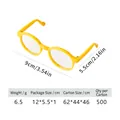 Cute yellow round frame pet sunglasses with transparent lenses for cats and dogs - Yellow Round Frame
