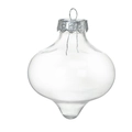 Single teardrop-shaped transparent PET Christmas ornament with top metal cap and hanger - 8*11cm Bulb Shape Transparent Ball