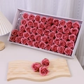Elegant dark pink soap rose flower gift box with 3-layer petals for Valentine's Day - 3 Layers (50 Pcs/Box) / Lotus root pink