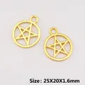 Golden hollow star charm alloy jewelry pendants for DIY necklace and bracelet size 25x20mm - XK1575# Gold