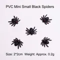 Five mini PVC black spider prank toys 2x2cm for Halloween insect model decoration - Mini Black Spider