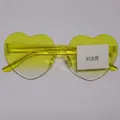 Lunettes de soleil cœur sans monture avec verres dégradés jaunes pour hommes et femmes - Dégradé Jaune