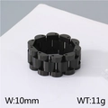 Anello a maglia di cinturino in acciaio inossidabile nero opaco, larghezza 10 mm uomo - US 8 / Nero