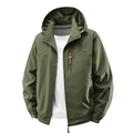 Chaqueta cortavientos para hombre con capucha verde militar y forro de malla transpirable - M / Verde Militar