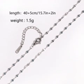 Silver stainless steel chain necklace with faceted diamond-shaped beads and adjustable clasp - Lips Chain / Steel